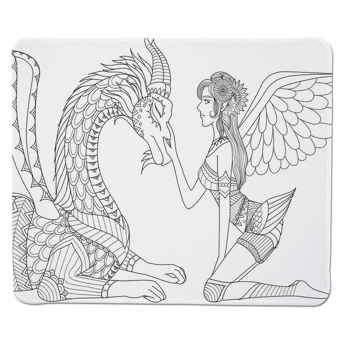 Amazon | Yantengゲーミングマウスパッドファンタジー、ドラゴンを愛撫